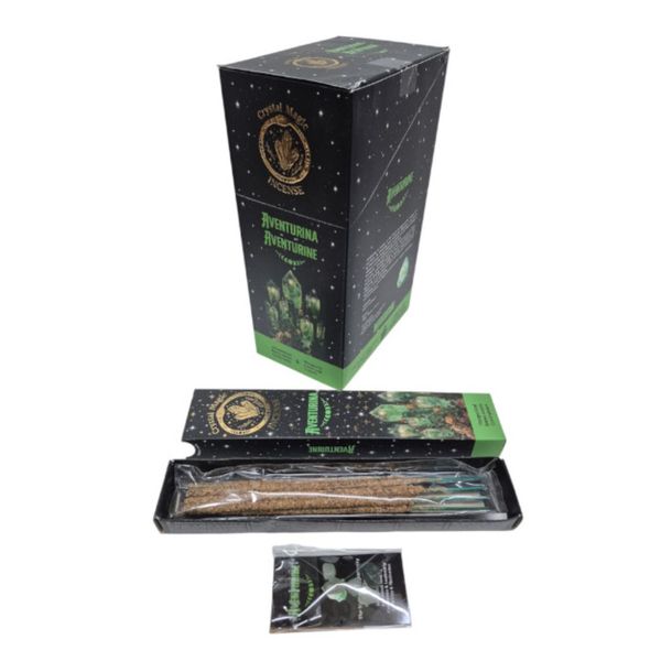 Crystal Magic Green Aventurine Tribal Soul Crystal Incense Box of 12 packs