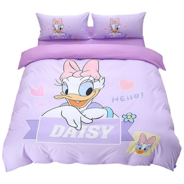 Hello Daisy-Kids Cartoon Duvet Cover Set - Queen Bed Size