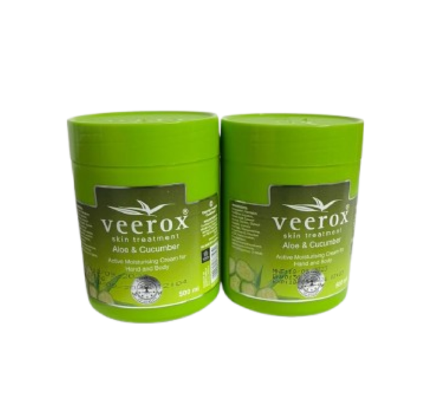 Veerox Aloe &amp; Cucumber Moisturising Cream - 500ml (Pack of 2)