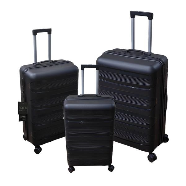 3pcs Travel Luggage Set Hard Outer Suitcase Shell Spinner Wheel 19/23/27