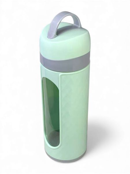500ml Water Bottle with Glass View - Textured Grip &amp; Carry Handle