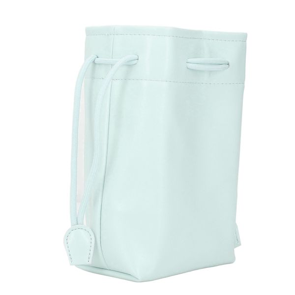 Green PU drawstring camera pouch