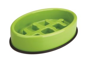 M-Pets Anti-Scoff Fishbone Dog Bowl - Green