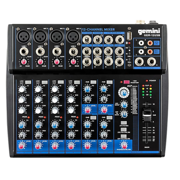 GEM-12USB Professional 12-Channel Bluetooth Audio Mixer