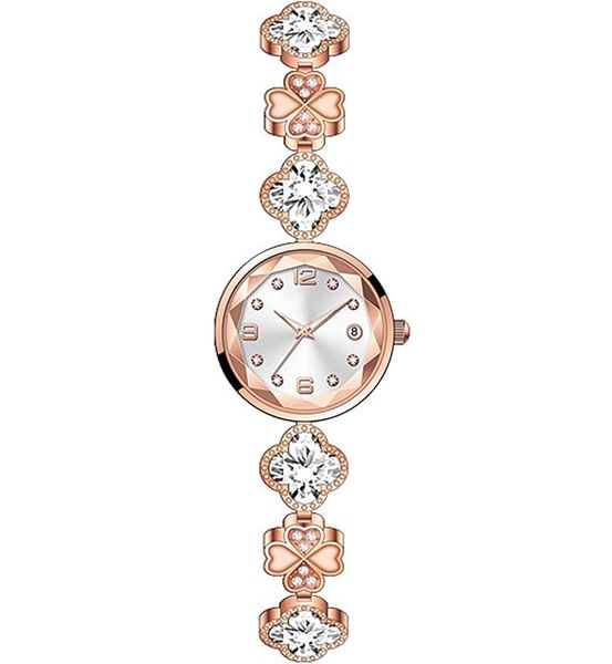Vintage Gold Watch for Women Four Leaf Chain Bracelet Dainty bracelet