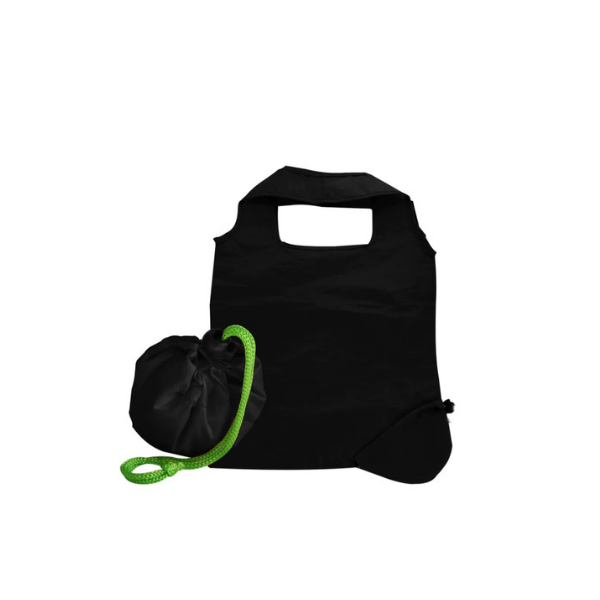Black Foldaway Shopping Bag Pack of 10 - Reusable &amp; Convenient