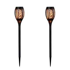 JNC-Solar Powered Outdoor Torch Flame Light 2 Pieces