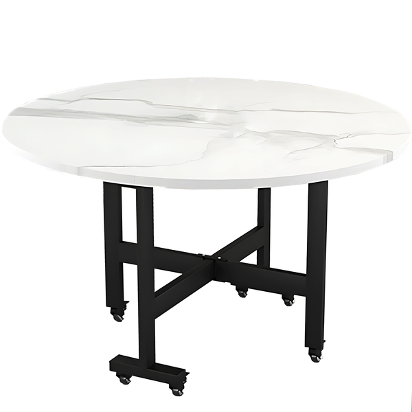 Dining Table Round Folding Table Kitchen Foldable Table - Diameter 1.2m