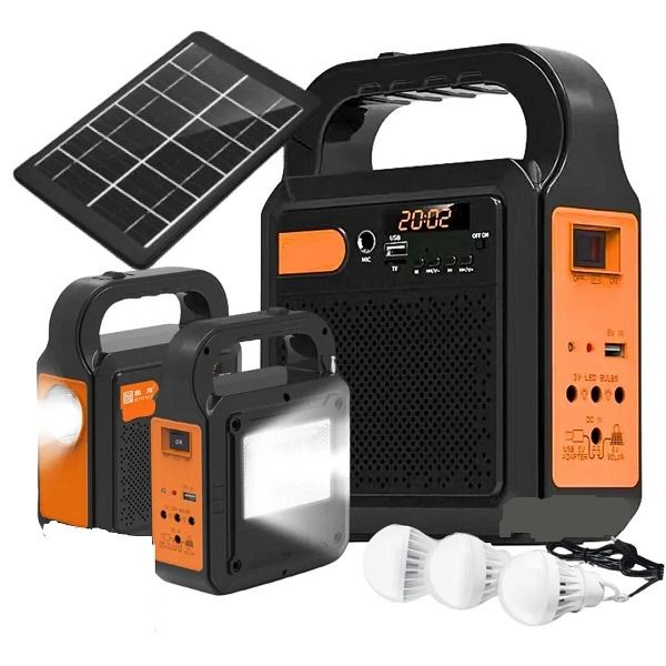 2 in 1 Bluetooth Speaker And Solar Lighting System kit with 3 Bulbs YSF-200