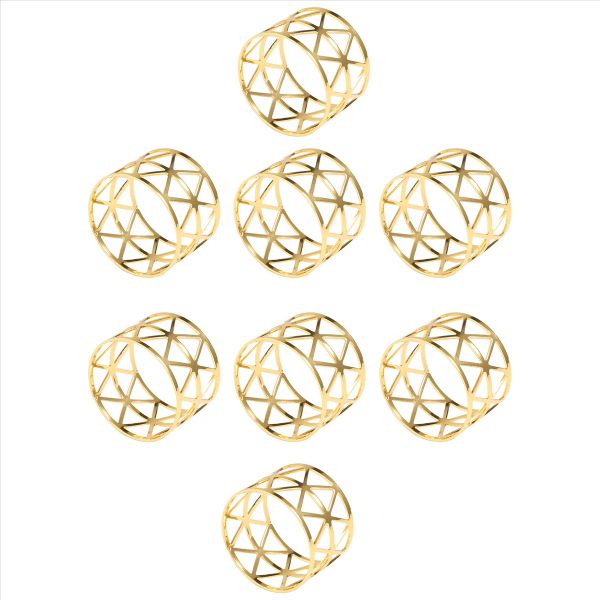 8 Pcs Of Round Mesh Napkin Ring Holder For Casual Or Formal Occasions
