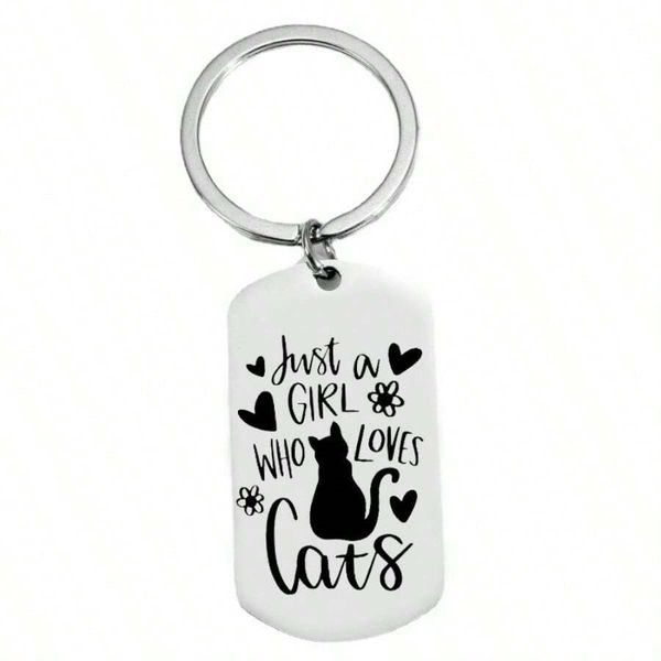Girl/ Woman Cat Lover Keyring