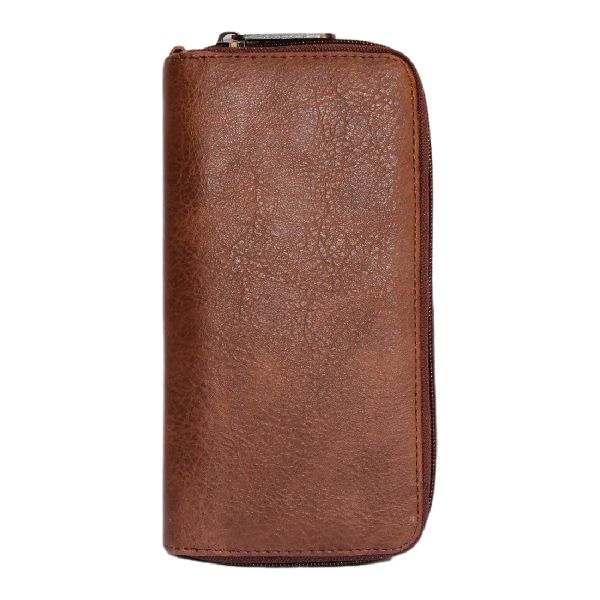 PU leather Zipper Around Travel Wallet Purse