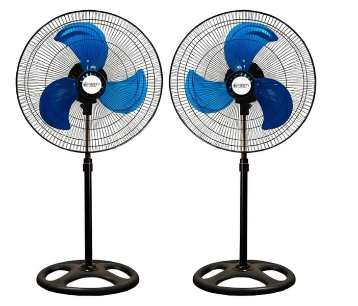 18-Inch 55W Black Floor Standing Pedestal Fans-Two units