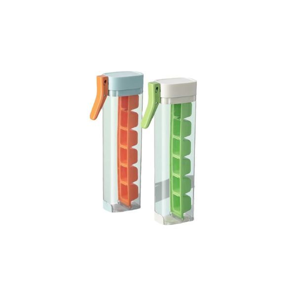 Manual Ice Cube Dispenser Bottle - Ice Cube Mold with One Hand Press- 2