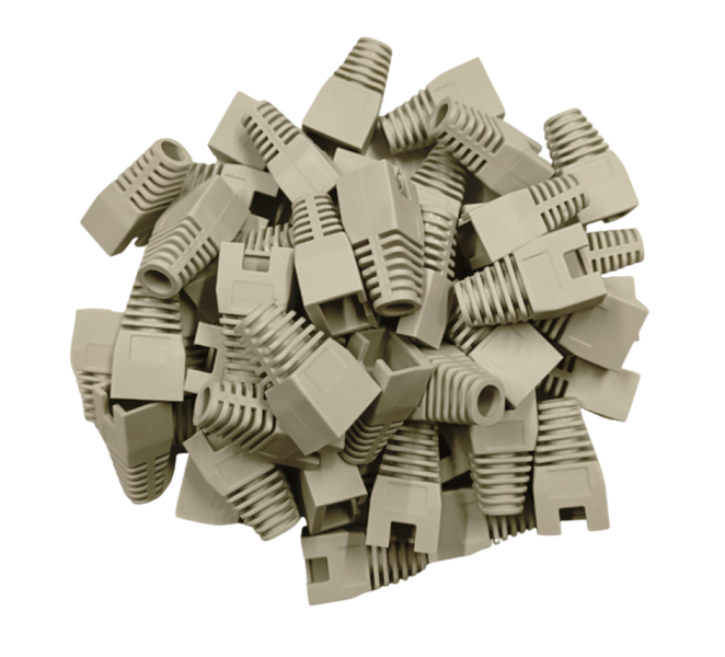 Cat-5e/ 6e RJ45 Grey Rubber Boots Cover 50pcs - SiRCONY