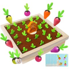 Wooden Carrot Harvest Memory Game for Toddlers Montessori Learning Toy