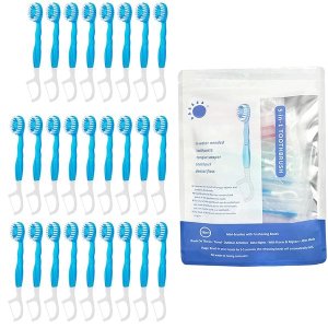 26 Pack Mini Disposable Toothbrushes Pack 5-in-1 Travel Brushes Toothpaste
