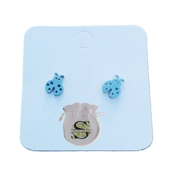 Stainless Steel Stud Earrings - Ladybug