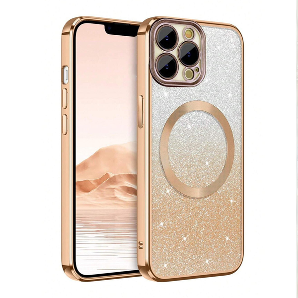 ZarDash Shockproof Magnetic Ombre Glitter Case - iPhone 15 Pro Max - Purple