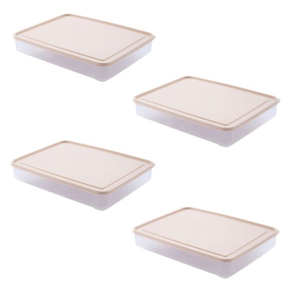 4 Pack - 24-Grid Refrigerator Egg Storage Box With Lid