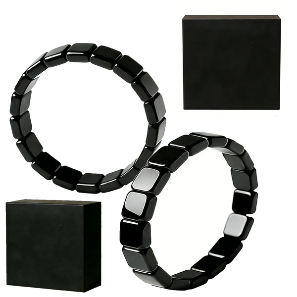 Men's Magnetic Bracelet - Hematite Bracelet, Confidence - 2 Pieces