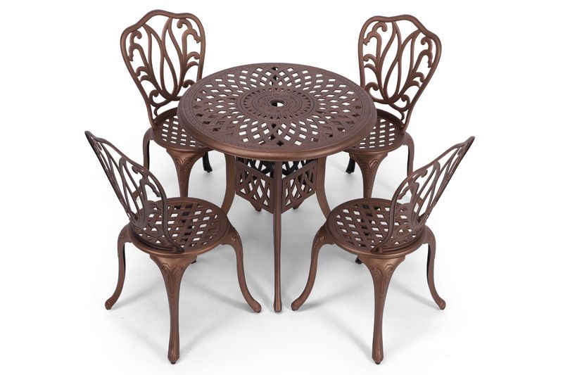 4 Seater Lisa Outdoor Aluminium Patio 5-Piece Garden Table and Chairs