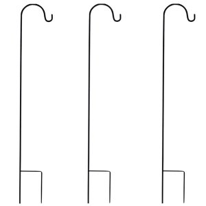 Camping 3 Shepherd Hook Stake Pole For Lantern Suspension (80x0.8x15cm)