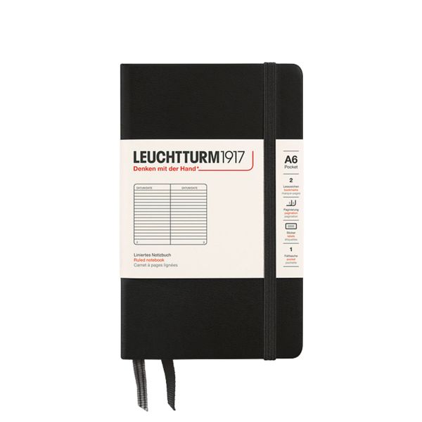 Leuchtturm Notebook Pocket A6 Hardcover 187 Pages Ruled