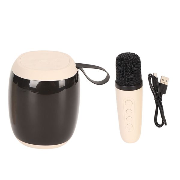 Microphone Bluetooth Speaker RGB Light Karaoke Machine with Single White