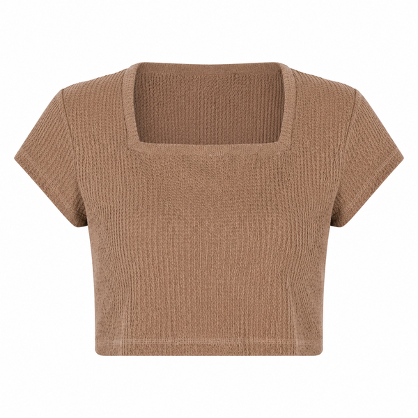 Gymshark Light Brown Pause SS Crop Top