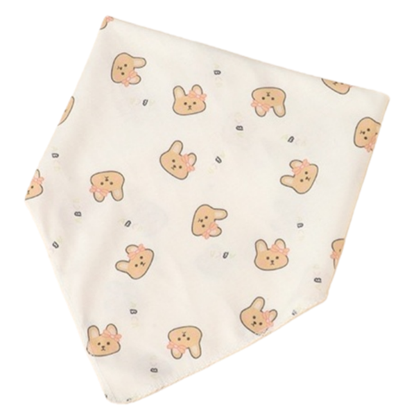 Sweet Bunny Print Pet Bandana - Adorable and Comfy for Dogs and Cats