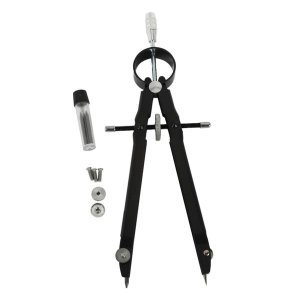 Geometry Set with Lock, Math and Precision Compass, Metal(black)