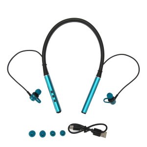 Neckband Bluetooth Headphones HiFi Stereo Bass Magnetic Earphone BlackGreen