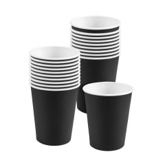 20x Paper Cups Solid Colours Birthday Party Tableware Catering black