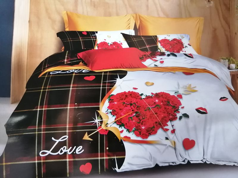 Quilt Set Blue Heart Bedspread Set - 5 Piece
