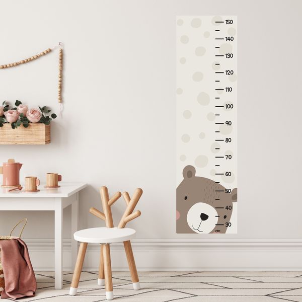 Peeking Bear Height Chart Wall Sticker