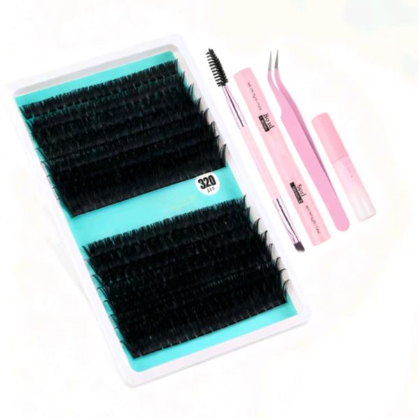 320pcs DIY Eyelash Clusters 9-16mm Thick Eyelash Extension Kit