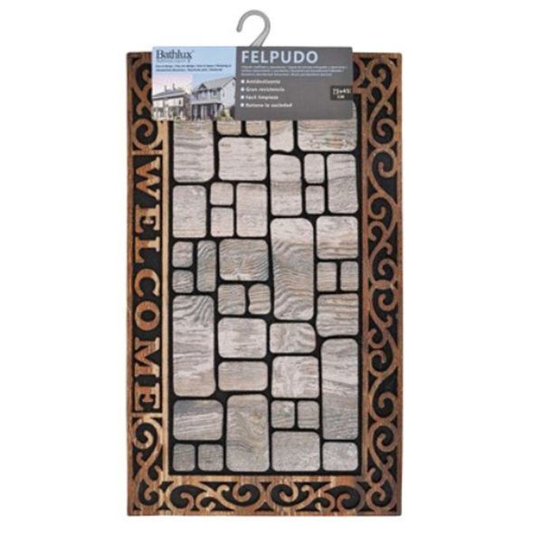 Bathlux Rectangular Non-slip Outdoor/Indoor Welcome Door Mat- 75x45cm