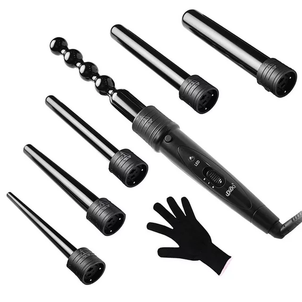 6 in 1 Curling Wand Tourmaline Ceramic Barrels 9mm-35mm hair product