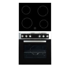 Falco - 60CM Combi Oven &amp; Ceran Hob Set, 4 Function - Stainless Steel