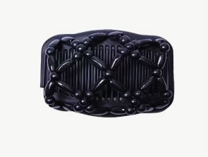 Hair Clip Silver with Beaded Double Comb