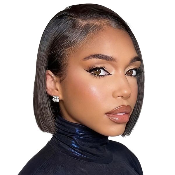 Geebuy 8 Inch Straight Bob Style 13x4 Glueless Lace Front Wig