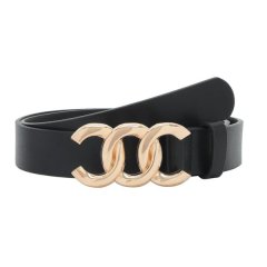 Women Faux Leather Belt | Gold Buckle for Jeans Dress Cinch