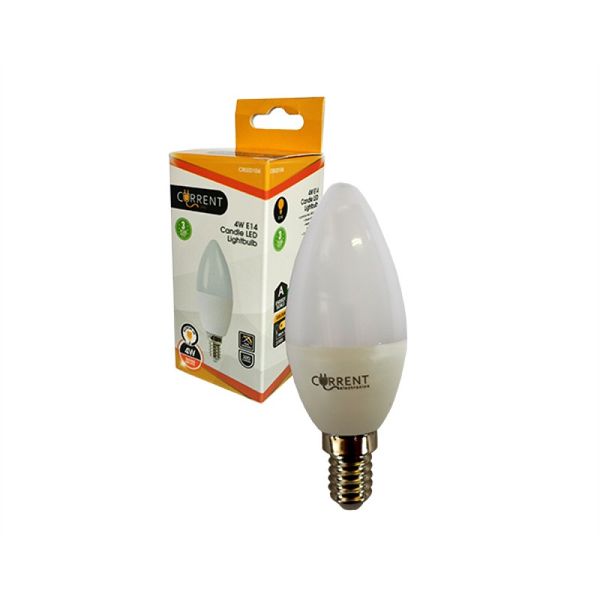 Current Light Bulb Candle - LED - 4W - Warm White - Bulk Pack of 12