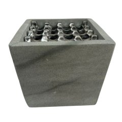 Ashtray Concrete Grid - Square Industrial Ash Catcher with Metal Insert