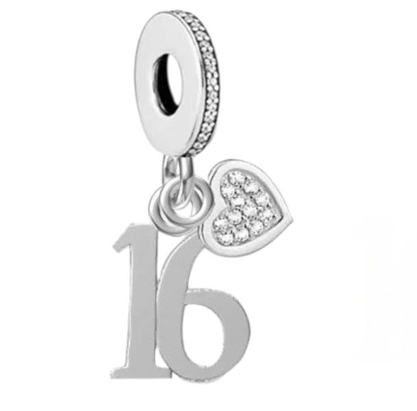 Sterling Silver Charm, 16th Birthday Charm Bracelet, Charm for Women