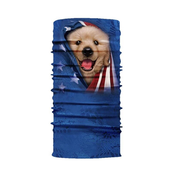 Mihuis 3D Puppy With USA Flag Scarf Balaclava Face Mask