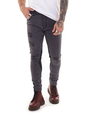 Brave Soul Skinny Contrast Grey Ripped Jeans