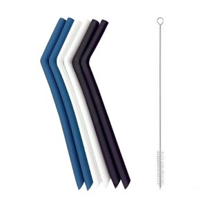 Jungle Reusable Silicone Eco Drinking Straws &amp; Cleaning Brush
