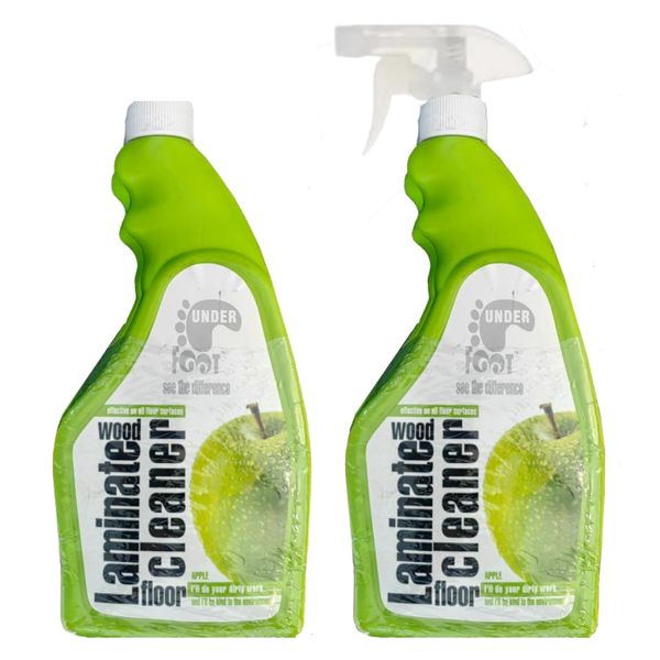 Under Foot - Wood Laminate Floor Cleaner w/ Refill - Apple - 750ml (2Pack)